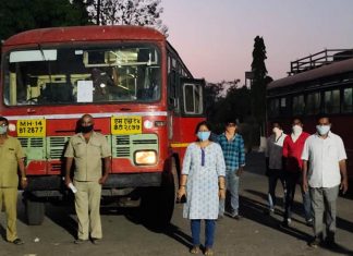 आंबेगाव तालुक्यातील ३१२ नागरिक आपापल्या जिल्ह्यात रवाना