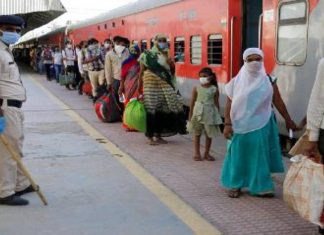 श्रमिक रेल्वेगाडीतून बाराशे कामगार मध्य प्रदेशात रवाना