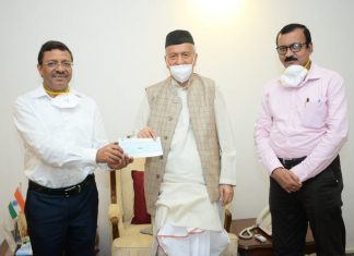 डाक विभागातील कोरोनाबाधितांना राज्यपालांकडून एक लाख रुपयांची मदत प्रदान