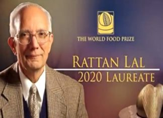 भारतीय वंशाचे अमेरिकी मृदा शास्त्रज्ञ रतन लाल यांना यंदाचा ‘जागतिक खाद्य पुरस्कार’ जाहीर