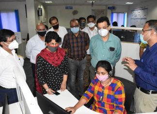 महाराष्ट्र इमर्जन्सी मेडिकल सर्व्हीस 108 च्या कामकाजाची विभागीय आयुक्त डॉ. म्हैसेकर यांनी केली पाहणी