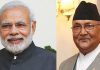 पंतप्रधान नरेंद्र मोदी आणि नेपाळच्या पंतप्रधानांदरम्यान दूरध्वनी संवाद