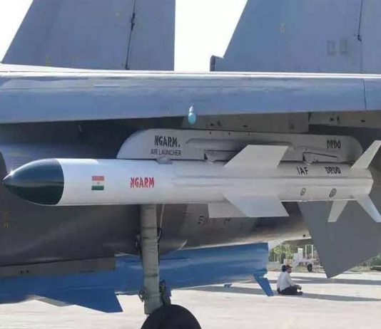 डीआरडीओने विकसित केलेल्या स्वदेशी अँटी रेडिएशन क्षेपणास्त्राच्या (रूद्रम) उड्डाणाची चाचणी यशस्वी