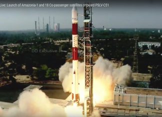 इस्रोच्या ‘PSLVC 51’ रॉकेटद्वारे एकाचवेळी १९ उपग्रह अंतराळात