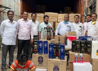 ६७ लाख रूपये किंमतीचे विदेशी मद्याचे ६२५ खोके ट्रकसह जप्त