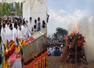 काँग्रेस नेते राजीव सातव यांच्या पार्थिवावर हिंगोली जिल्ह्यात शासकीय इतमामात अंत्यसंस्कार