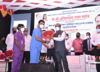 कृत्रिम सांधेरोपण शिबीराचे आरोग्यमंत्र्यांच्या हस्ते उदघाटन कोरोना काळातील स्टर्लिंग हॉस्पिटलचे काम उल्लेखनीय : आरोग्यमंत्री राजेश टोपे