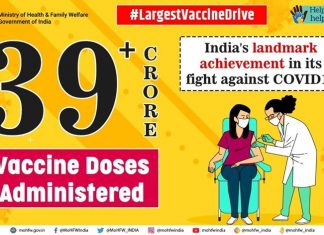 कोरोना प्रतिबंधक लसींच्या आजवर 39 कोटी 53 लाखांहून अधिक मात्रा देण्यात आल्या