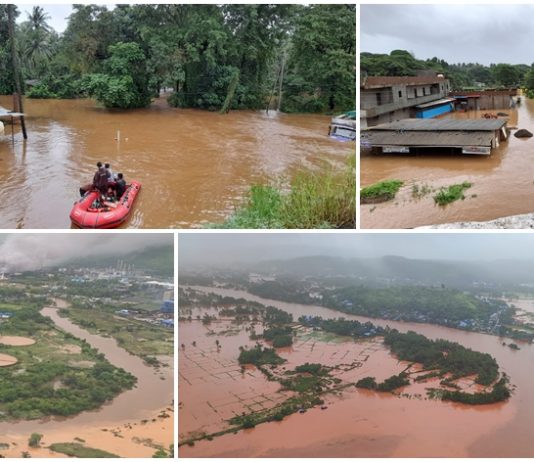 राज्याच्या विविध भागात मुसळधार पावसामुळे उद्भवलेली पूरस्थिती हळू हळू आटोक्यात