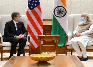 प्रधानमंत्री नरेंद्र मोदी आणि अमेरिकेचे परराष्ट्र व्यवहारमंत्री अॅटनी ब्लिंकन यांची दिल्लीत भेट