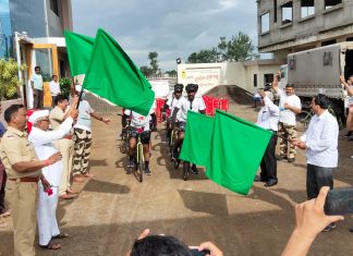 आजादी का अमृतमहोत्सव कार्यक्रमांतर्गत आयोजित सायकल रॅली मध्य प्रदेशच्या दिशेनं रवाना