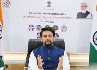 सर्व क्रीडा मंत्र्यांशी अनुराग ठाकूर दूरदृष्य प्रणालीद्वारे संवाद साधणार