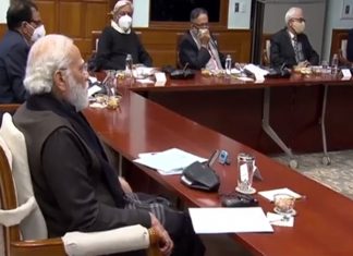 कोरोना प्रादुर्भाव प्रकरणी राज्यांच्या उपाययोजनांना केंद्रीय यंत्रणांनी मदत करून ‘एक सरकार’ असा दृष्टीकोन बाळगावा, प्रधानमंत्री नरेंद्र मोदी यांच्या उच्चस्तरीय बैठकीत सूचना