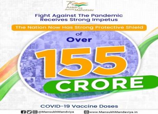देशातल्या १५५ कोटींहून अधिक लाभार्थ्यांनी घेतली कोरोना प्रतिबंधक लस