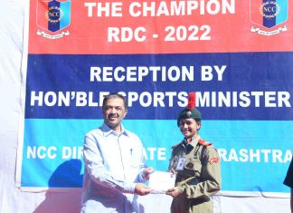 राज्याच्या एनसीसी संचालनालयाच्या कठोर परिश्रमामुळे ‘प्रधानमंत्री ध्वज’ – क्रीडामंत्री सुनील केदार
