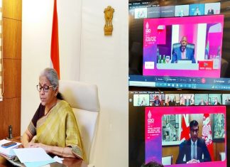 अर्थमंत्री निर्मला सीतारामन जी २० देशांच्या अर्थमंत्र्यांच्या आणि केंद्रीय बँकेच्या गव्हर्नरांच्या बैठकीत सहभागी