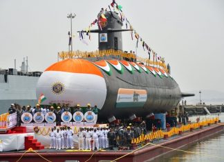 वागशीर या सहाव्या स्कॉर्पीन श्रेणीतल्या पाणबुडीचं मुंबईत जलावतरण