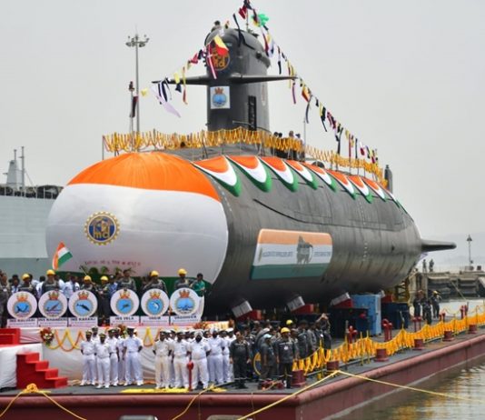 वागशीर या सहाव्या स्कॉर्पीन श्रेणीतल्या पाणबुडीचं मुंबईत जलावतरण