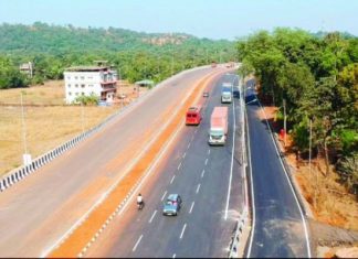 मुंबई-गोवा राष्ट्रीय महामार्गाच सिंधुदुर्ग जिल्ह्यातलं चौपदरीकरणाचे काम जवळपास पूर्ण