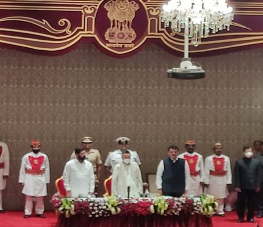 महाराष्ट्राचे नवे मुख्यमंत्री एकनाथ शिंदे व उपमुख्यमंत्री देवेंद्र फडनवीस