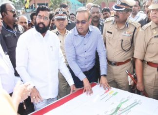 मुंबई पुणे द्रुतगती महामार्गावरील वाहतूक कोंडीबाबत मुख्यमंत्री एकनाथ शिंदे यांची चांदणी चौक परिसराला भेट