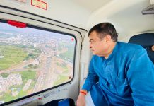 केंद्रीय मंत्री नितीन गडकरी यांचेकडून चांदणी चौक उड्डाणपूल कामाची हवाई पाहणी