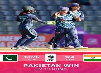 महिला टी-ट्वेंटी आशिया चषक क्रिकेट स्पर्धेत पाकिस्तानचा भारतावर १३ धावांनी विजय