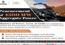 ऊर्जा मंत्रालयनं पाच वर्षात ४५०० मेगा वॉट वीज खरेदीची योजना केली सुरू