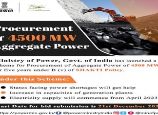 ऊर्जा मंत्रालयनं पाच वर्षात ४५०० मेगा वॉट वीज खरेदीची योजना केली सुरू
