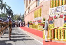 संसदेवर २००१ मध्ये झालेल्या दहशतवादी हल्ल्यात आहुती देणाऱ्या शहीदांना राष्ट्रपतींनी वाहिली श्रद्धांजली
