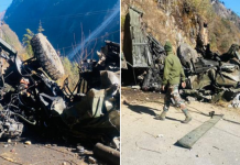 सिक्कीममध्ये भारतीय लष्कराचा ट्रक दरीत कोसळून झालेल्या अपघातात लष्कराच्या १६ जवानांचा मृत्यू