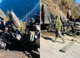 सिक्कीममध्ये भारतीय लष्कराचा ट्रक दरीत कोसळून झालेल्या अपघातात लष्कराच्या १६ जवानांचा मृत्यू