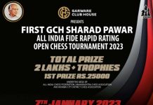 ‘पहिली गरवारे क्लब हाऊस शरद पवार अखिल भारतीय फिडे रॅपिड रेटिंग खुल्या बुद्धिबळ स्पर्धे’चं मुंबईत आयोजन