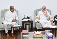 मणिपूरच्या मुख्यमंत्र्यांनी गृहमंत्री अमित शहा यांची नवी दिल्ली इथं भेट घेतली